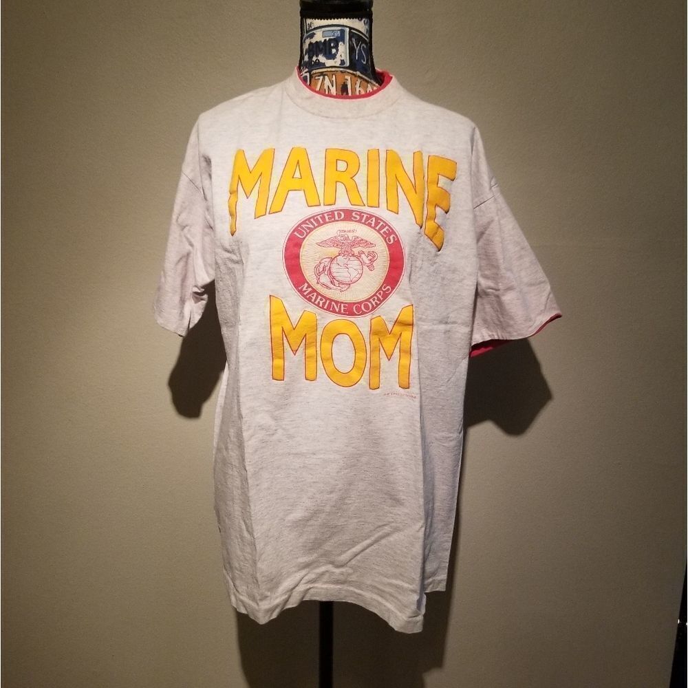 VINTAGE USMC MARINE MOM T SHIRT 1991 SINGLESTITCH. B1